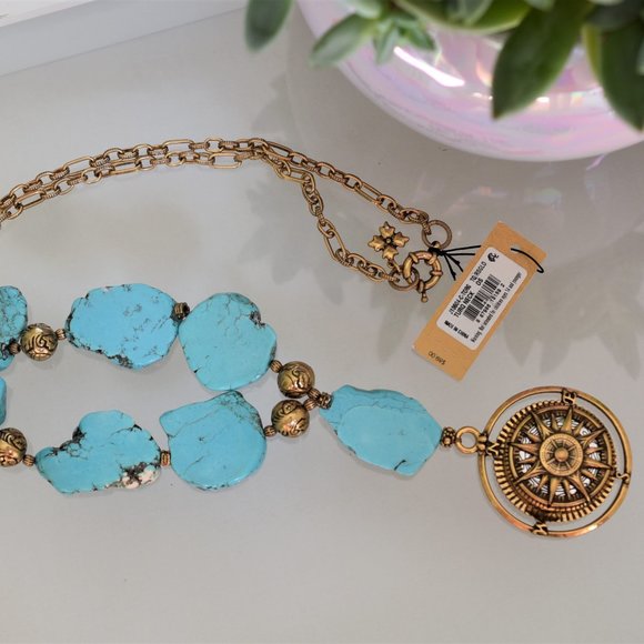 Patricia Nash Jewelry - PATRICIA NASH Turquoise Compass Pendant Necklace.